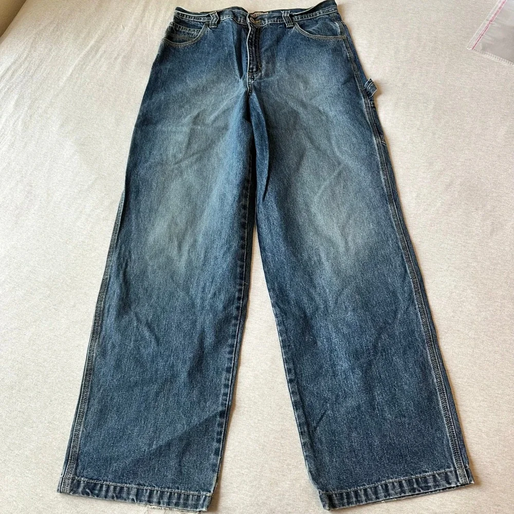 Carters‎ Watch the Wear Mens 18H Blue Denim Carpenter Jeans Wide Leg Workwear